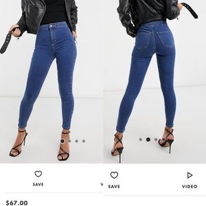 TOPSHOP JONI MOTO SKINNY JEANS